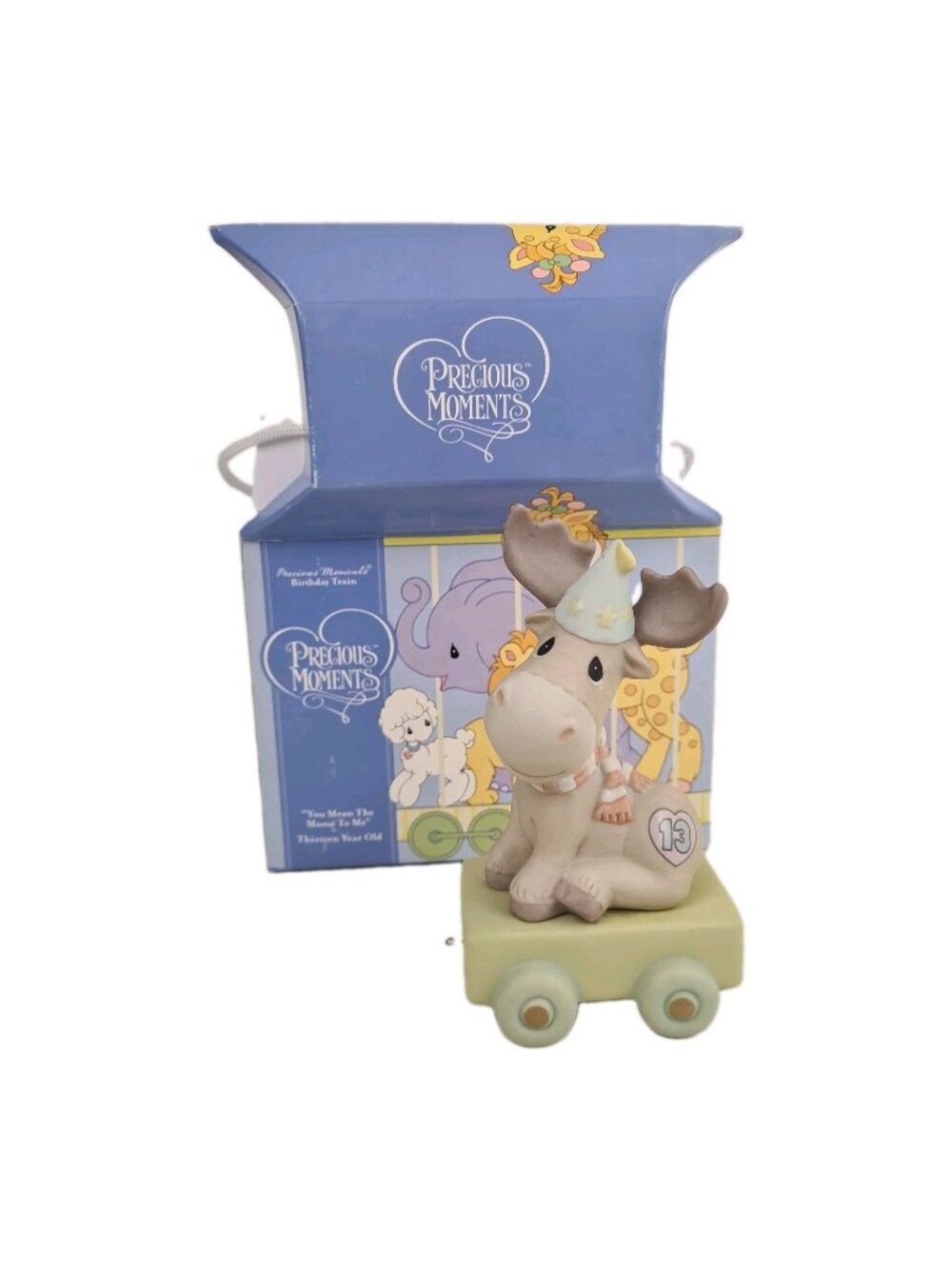 Precious Moments Figurine, Age 13 Birthday Train Moose 488038 Retired